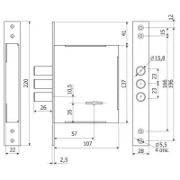 Замок врезной сувальдный Гардиан 60.01