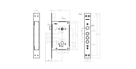 Замок врезной цилиндровый с защелкой Гардиан 22.11 Т