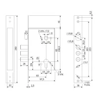 Замок врезной цилиндровый с защелкой Гардиан 32.11