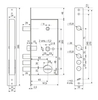 Замок врезной сувальдный с защелкой и задвижкой Гардиан 50.15