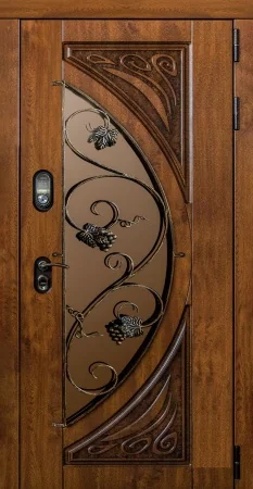 Стеклопакеты с кованными элементами (10) на деревянные двери