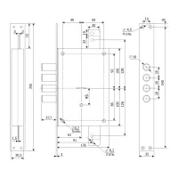Замок врезной сувальдный с вертикальным приводом Гардиан 20.02 Т