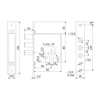 Замок врезной цилиндровый Гардиан 12.01