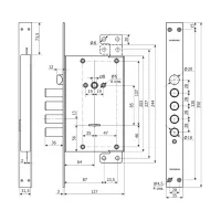 Замок врезной сувальдный с защелкой и перекодировкой с торца Гардиан 71.14 Т