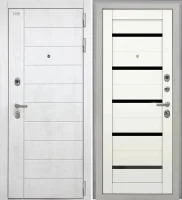 Входная дверь Alpa (НФ-6 лофт белый/СБ-1 Белый бланко Черный лакобель)