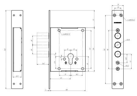 Замок врезной цилиндровый Гардиан 102.01 Т