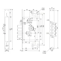 Замок врезной сувальдный с защелкой, сменным кодовым ротором и вертикальным приводом Гардиан 21.14 Т