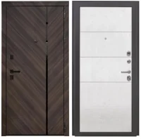 Входная дверь Dorston Digma глухое (Шпон орех мореный/лофт белый)