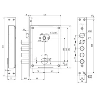 Замок врезной сувальдный с защелкой Гардиан 40.11 Т