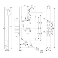 Замок врезной сувальдный, с защелкой и вертикальным приводом Гардиан 21.12 ДТ
