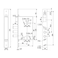 Замок врезной цилиндровый с защелкой Гардиан 12.11