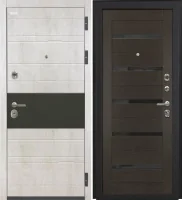 Входная дверь VIDARI (ВС-1 Бетон светлый/СБ-1 Орех рифленый Черный лакобель)