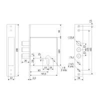 Замок врезной цилиндровый Гардиан 32.01