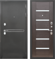 Входная дверь Тайгер Сотка Трио Царга (антик серебро/орех рифленый)