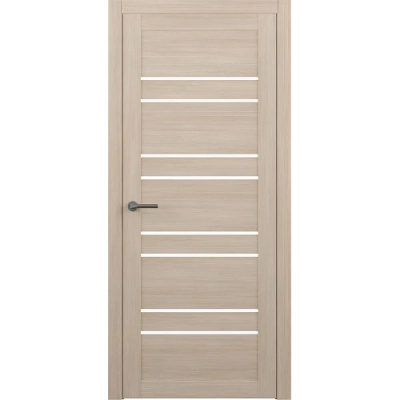 Межкомнатная дверь Дублин Эко-шпон Лиственница мокко Стекло Белое