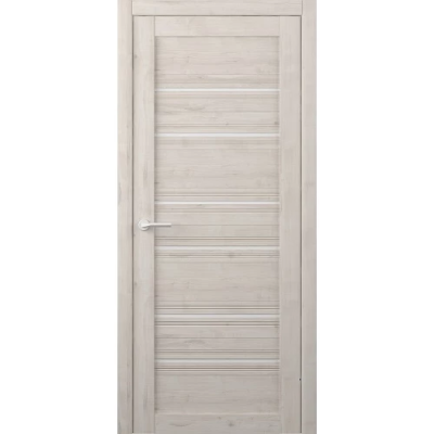 Межкомнатная дверь Техас Soft Touch Кремовая Стекло Белое