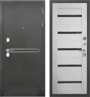 Входная дверь Тайгер Сотка Трио Царга (антик серебро/эшвайт)