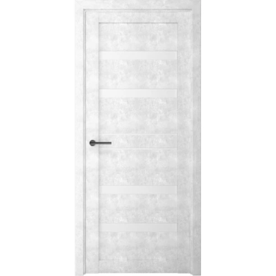 Межкомнатная дверь Дрезден Бетон Светлый Стекло Белое