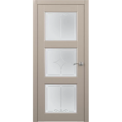 Межкомнатная дверь Эрмитаж-3 Винил Серый Стекло Мателюкс (Галерея)