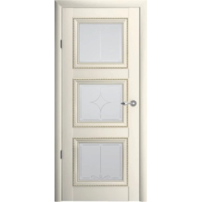 Межкомнатная дверь Версаль-3 Винил Ваниль Стекло Мателюкс (Галерея)