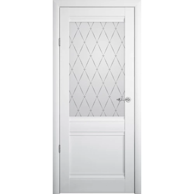 Межкомнатная дверь Рим Винил Белый Стекло Мателюкс