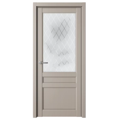 Межкомнатная дверь Олимпия Винил Серый Стекло Мателюкс