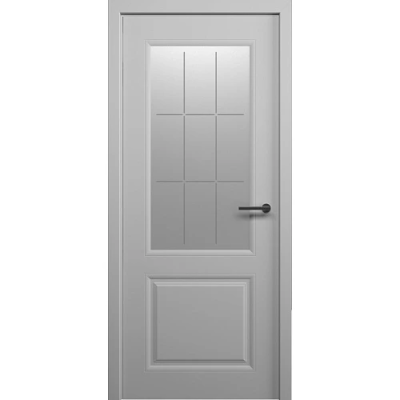 Межкомнатная дверь Стиль-1 Эмаль Серая Стекло Топаз