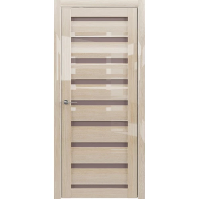 Межкомнатная дверь Сидней Глянец Мокко Стекло Мателюкс Бронза