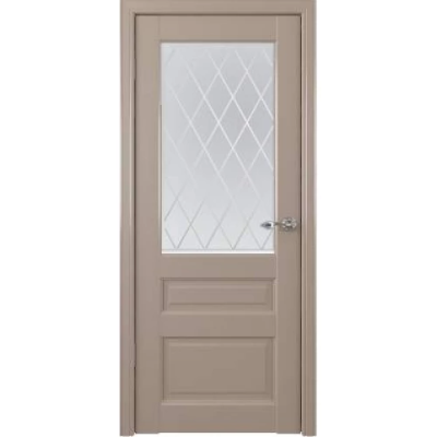 Межкомнатная дверь Эрмитаж-2 Винил Серый Стекло Мателюкс (Ромб)