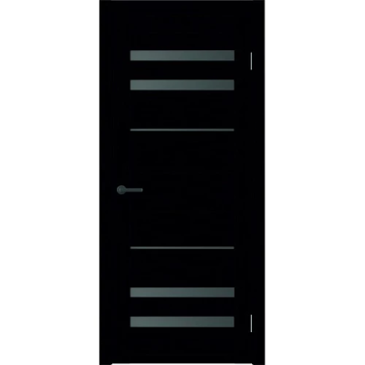 Межкомнатная дверь Пекин Эко-шпон Темный кипарис Стекло Графитовое