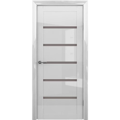 Межкомнатная дверь Вена Глянец Белый Стекло Матовое бронза
