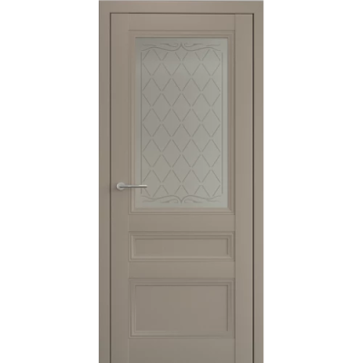 Межкомнатная дверь Византия Винил Серый Стекло Мателюкс Титул