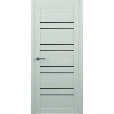 Межкомнатная дверь Дублин Эко-шпон Белый Кипарис Стекло Графитовое