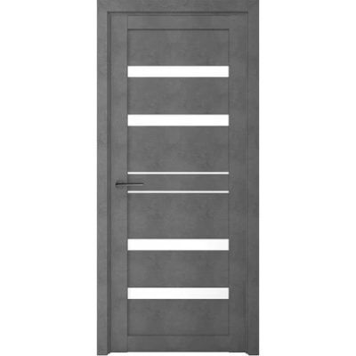 Межкомнатная дверь Дрезден Бетон Темный Стекло Белое