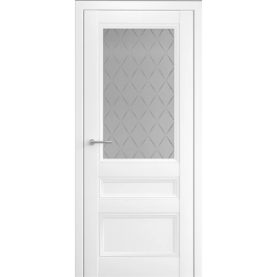 Межкомнатная дверь Византия Винил Белый Стекло Мателюкс Лорд