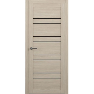 Межкомнатная дверь Дублин Эко-шпон Лиственница мокко Стекло Черное