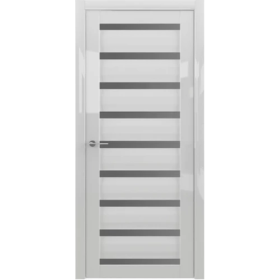 Межкомнатная дверь Сидней Глянец Белый Стекло Графитовое