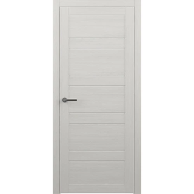 Межкомнатная дверь Дублин Эко-шпон Белый Кипарис Стекло Белое