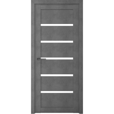 Межкомнатная дверь Вена Бетон Темный Стекло Белое