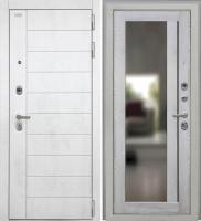 Входная дверь Alpa (НФ-6 лофт белый/ФЗ-3 Ривьера айс Царговая с зеркалом)
