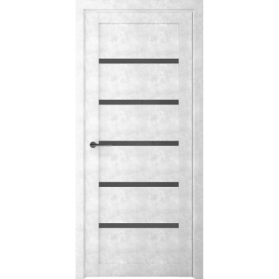 Межкомнатная дверь Вена Бетон Светлый Стекло Графитовое