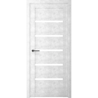 Межкомнатная дверь Вена Бетон Светлый Стекло Белое