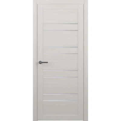 Межкомнатная дверь Дублин Эко-шпон Белый Кипарис Стекло Мателюкс