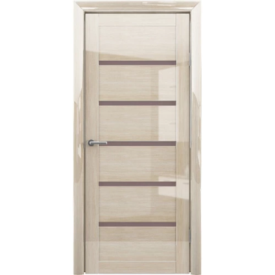 Межкомнатная дверь Вена Глянец Мокко Стекло Матовое бронза