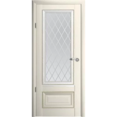 Межкомнатная дверь Версаль-1 Винил Ваниль Стекло Мателюкс (Ромб)