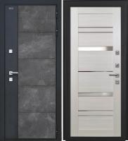 Входная дверь Дорстон Терморазрыв Inoplast (Р-01 бетон/СБ-32 Эшвайт Зеркало)
