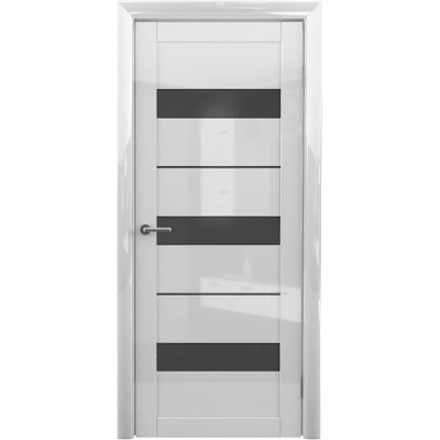 Межкомнатная дверь Прага Глянец Белый Стекло Графитовое
