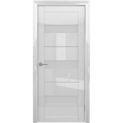 Межкомнатная дверь Прага Глянец Белый Стекло Матовое