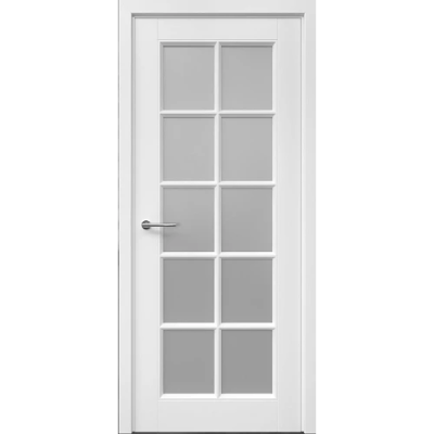 Межкомнатная дверь Классика-5 Эмаль Белая Стекло Мателюкс