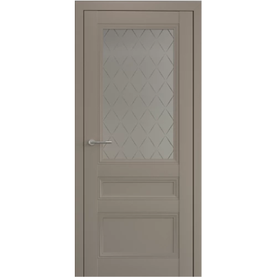 Межкомнатная дверь Византия Винил Серый Стекло Мателюкс Лорд